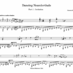 Παρτιτούρα της πρωτότυπης σύνθεσης Dancing Neaderdals μερος mutations για κλασική κιθάρα από τον συνθέτη Γιώργο Κούτρα.